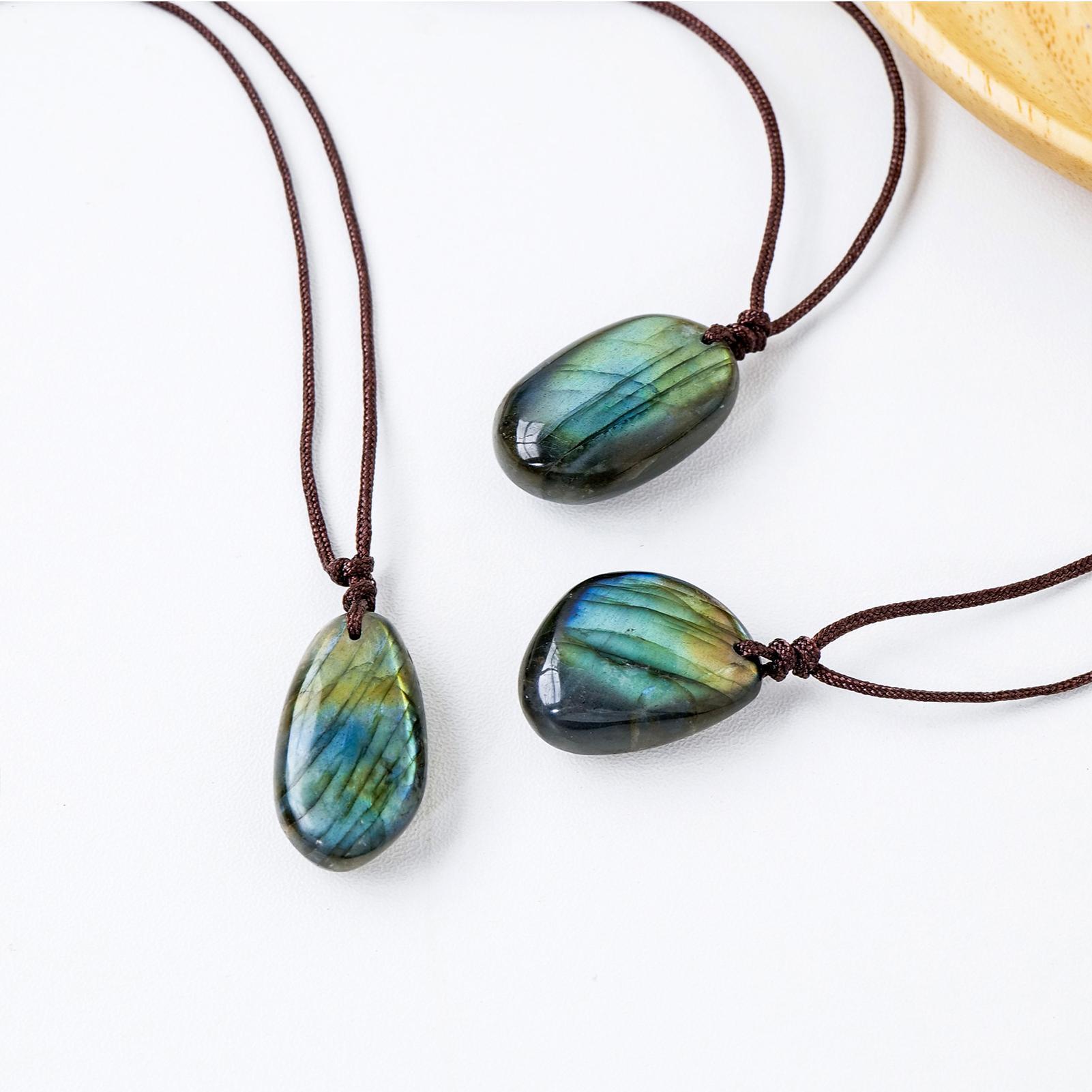 Natural Labradorite Pendant Ne - Crystal Pendant Necklace Natural Stone review and price