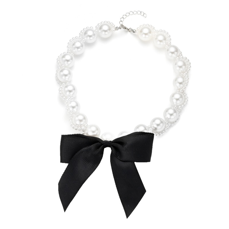 Faux Pearl Ribbon Choker Neckl - Pearl Choker Necklace Vintage review and price
