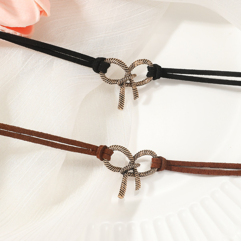 Vintage Metal Bow Choker Neckl - Layered Pendant Necklace Aesthetic review and price
