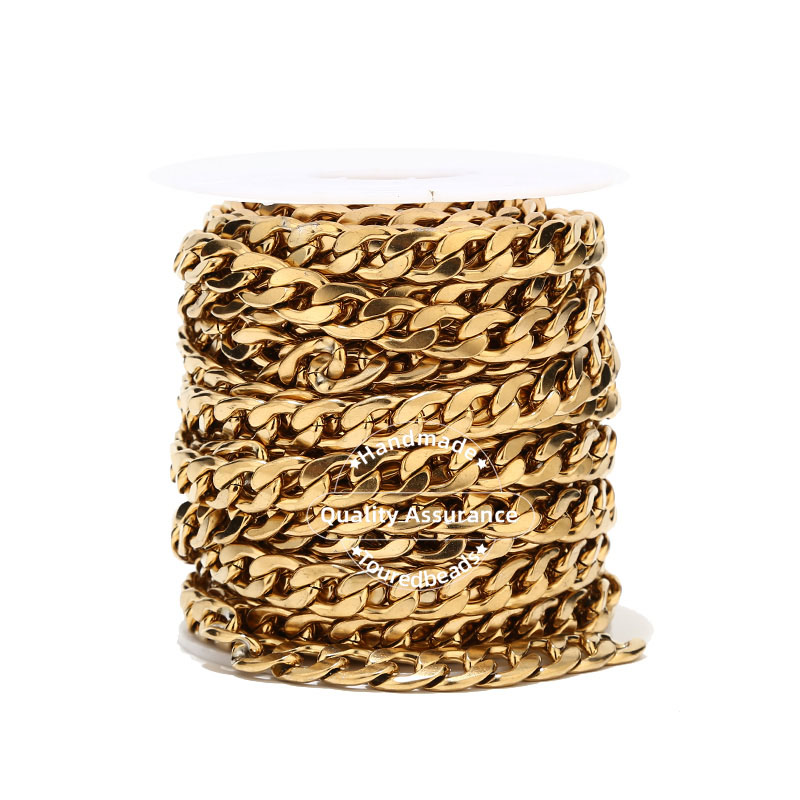 1m Gold Tone 12mm Width Heavy  - Cuban Link Chain 12Mm review and price