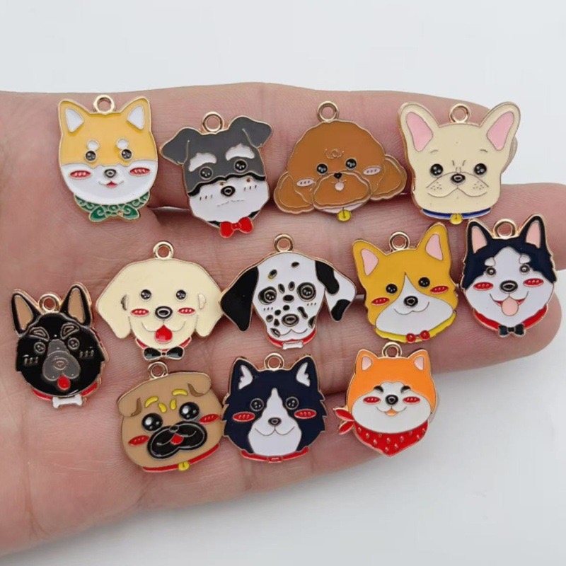 12pcs cartoon pet spotted dog  - Earrings review and price