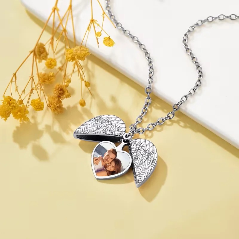 Custom Photo Heart Locket Neck - Heart Locket Necklace Photo review and price