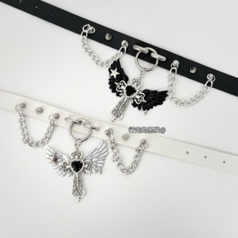 Gothic Subculture Angel Wing C - Layered Pendant Necklace Aesthetic review and price