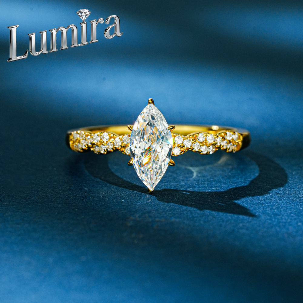 Lumira 100% 18K Gold Marquise  - Moissanite Engagement Ring 1 Carat review and price