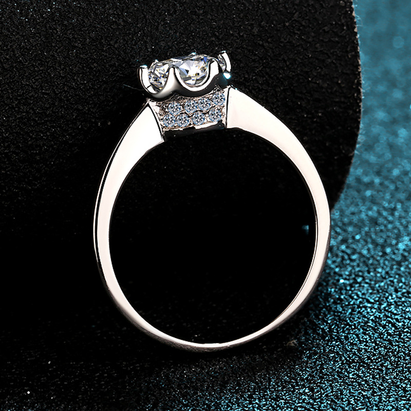 Exquisite Platinum PT950 Brigh - Moissanite Engagement Ring 1 Carat review and price