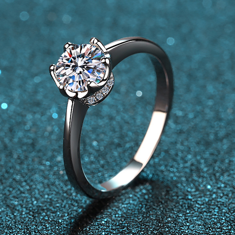 Exquisite Platinum PT950 Brigh - Moissanite Engagement Ring 1 Carat review and price